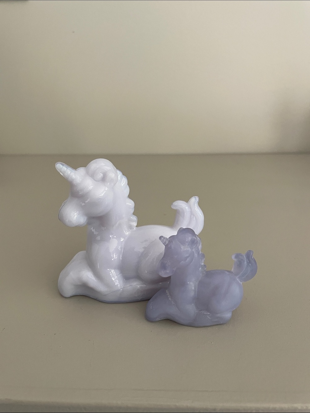 Pair of Boyd glass Lucky and little Lucky unicorns